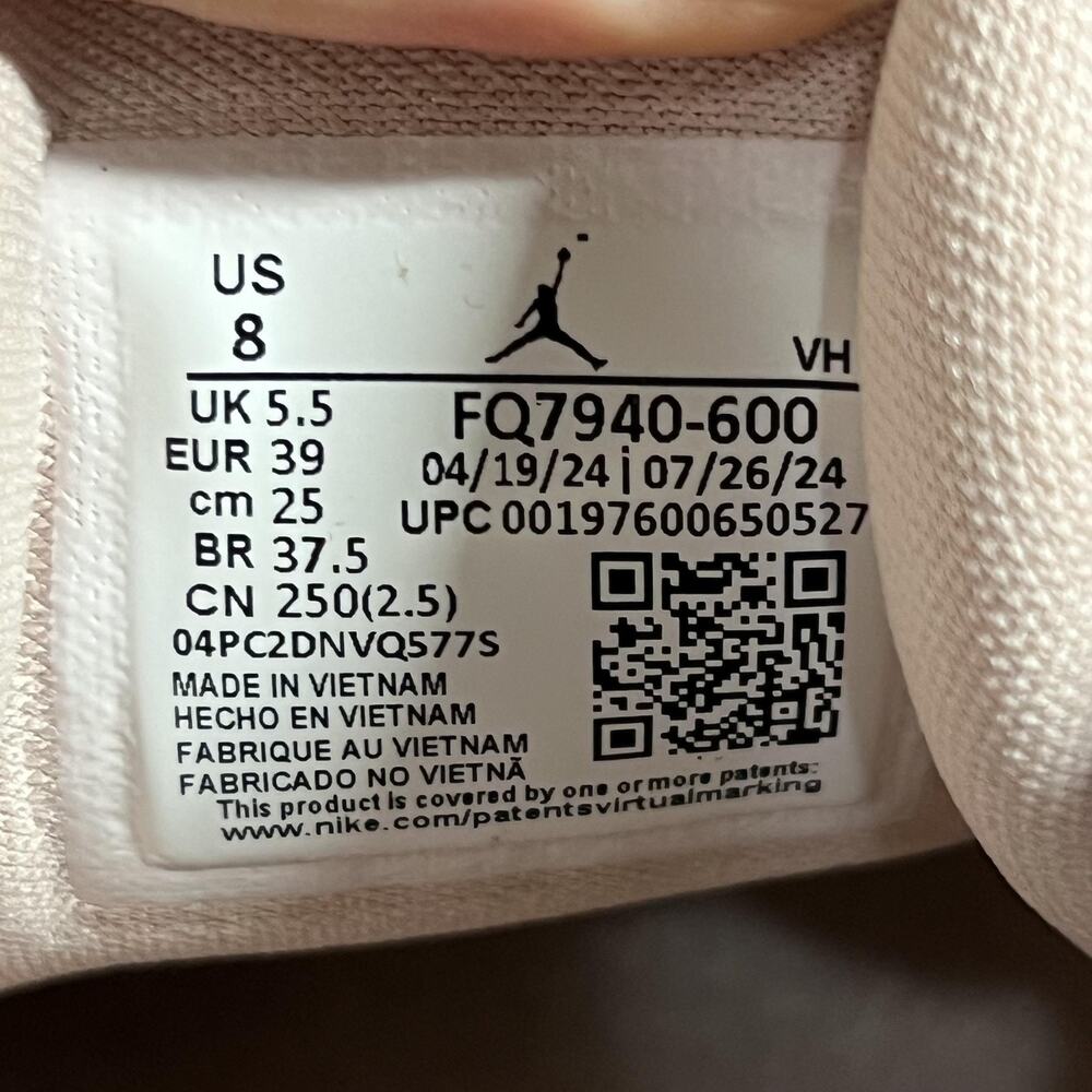 Nike Air Jordan 4 Shoes Womens Size 8 Pink White Casual Low Top FQ7940-600 - Picture 8 of 9